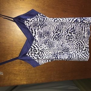 Navy Leopard-Print Sleep Tank